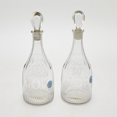Lot 176 - Pair of George III Etched Glass Decanters