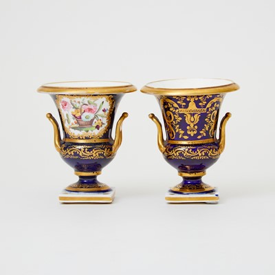 Lot 289 - Pair of Derby Porcelain Capana Vases