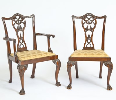Lot 216 - Set of Eight George III Style Mahogany Dining Chairs