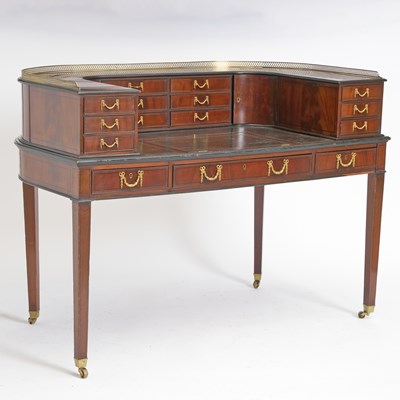 Lot 222 - George III Style Inlaid Mahogany Carlton House Desk
