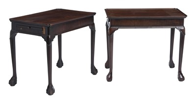 Lot 342 - Assembled Pair of George II Style Mahogany Tea Tables