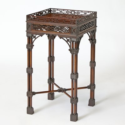 Lot 175 - Chinese Chippendale Style Mahogany Kettle Stand