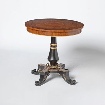 Lot 181 - Italian Empire Style Walnut Circular End Table