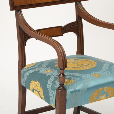 Lot 513 - Set of Twelve Regency Ebony inlaid Mahogany Dining Chairs