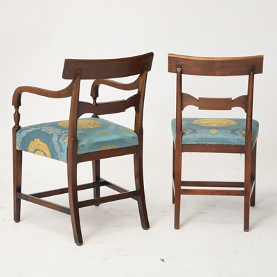 Lot 513 - Set of Twelve Regency Ebony inlaid Mahogany Dining Chairs