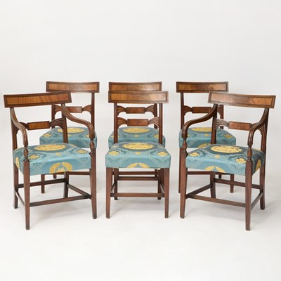 Lot 513 - Set of Twelve Regency Ebony inlaid Mahogany Dining Chairs