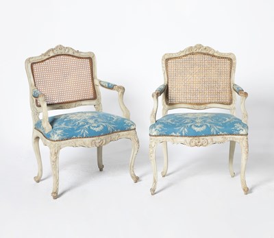 Lot 144 - Two Regence Painted Wood Fauteuils