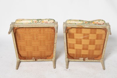 Lot 439 - Pair of Louis XVI Painted Bergères, probably by Claude Chevigny