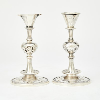 Lot 217 - Pair of Tiffany & Co Sterling Silver Candlesticks