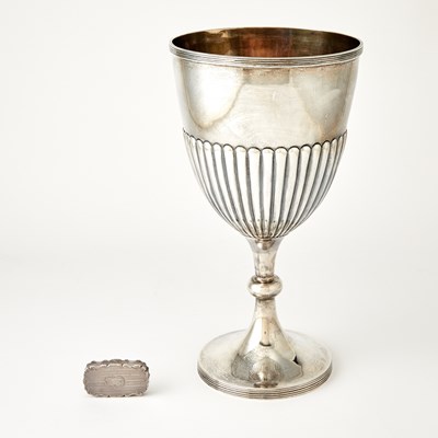 Lot 224 - Victorian Sterling Oversized Goblet and a Victorian Sterling Silver Vinaigrette