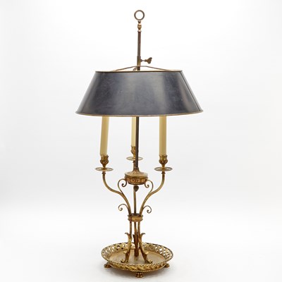 Lot 226 - Louis XVI Style Gilt-Metal Bouillotte Table Lamp