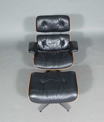 Lot 818 - Charles & Ray Eames Upholstered Rosewood #670 Lounge Chair and #671 Ottoman