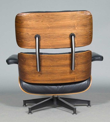 Lot 818 - Charles & Ray Eames Upholstered Rosewood #670 Lounge Chair and #671 Ottoman