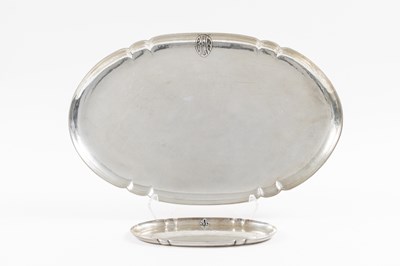 Lot 1168 - Two Falick Novick Hand Hammered Sterling Silver Shaped Oval Trays