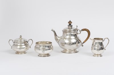 Lot 1182 - Lionel Alfred Chrichton Sterling Silver Four-Piece Tea Service