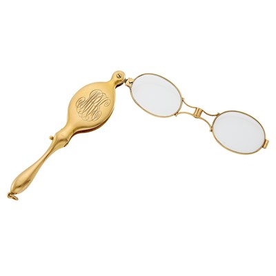 Lot 1138 - Gold and Diamond Lorgnette