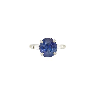 Lot 2237 - Platinum, White Gold, Sapphire and Diamond Ring