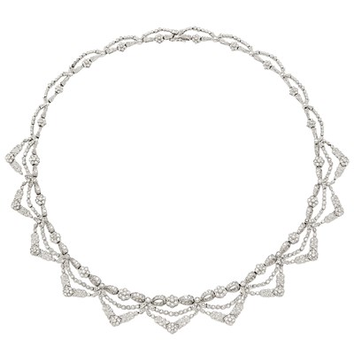 Lot 2191 - White Gold and Diamond Necklace