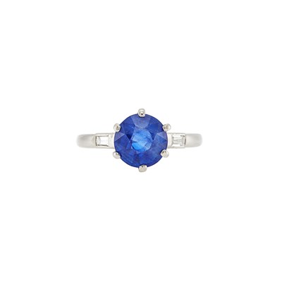 Lot 2247 - Platinum, Sapphire and Diamond Ring