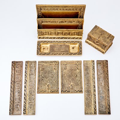 Lot 244 - Tiffany Studios Gilt-Bronze "Venetian" Pattern Desk Set