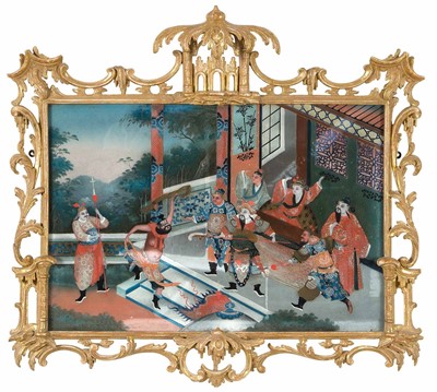Lot Chinese Export Reverse-Glass Painting