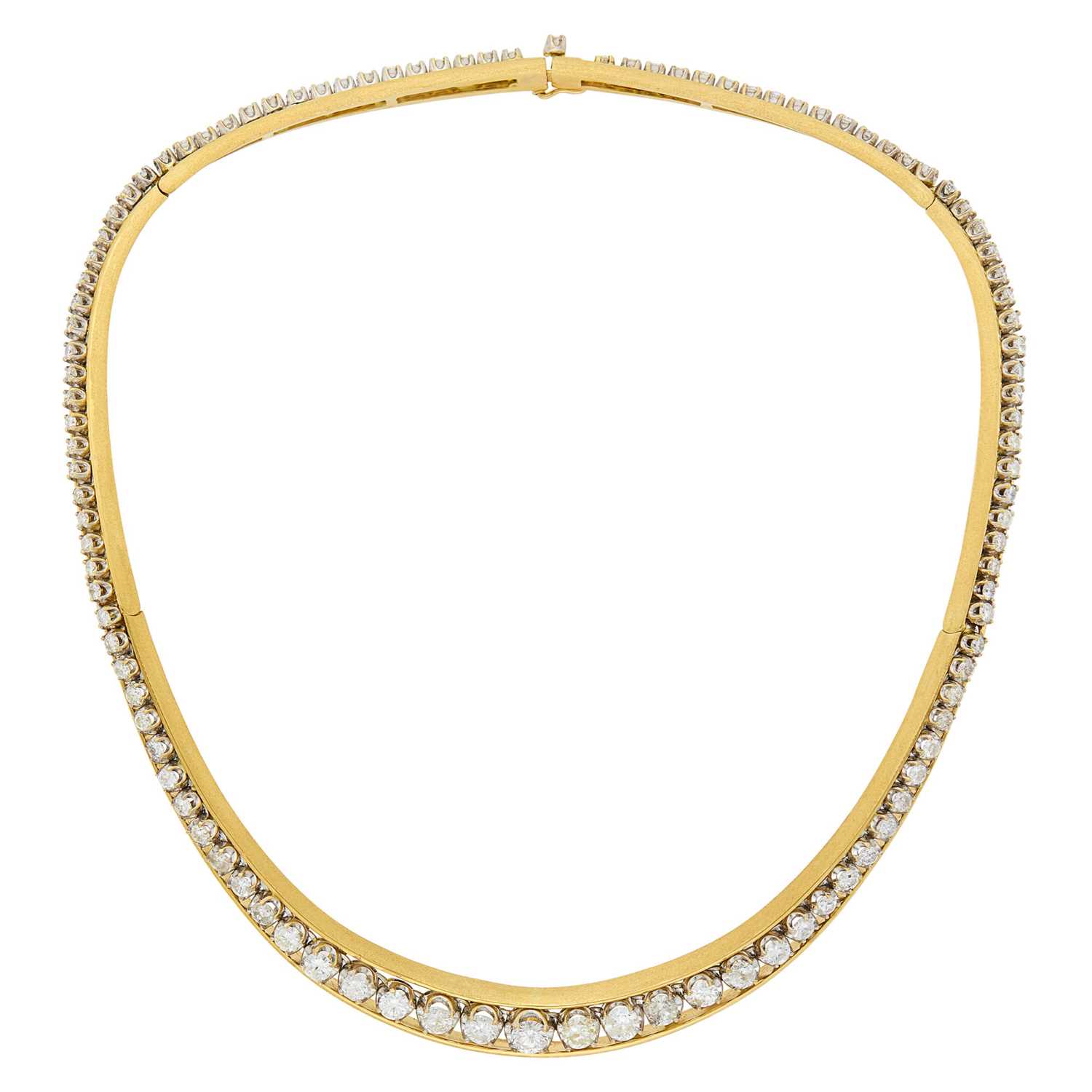 Lot 1110 - Two-Color Gold and Diamond Necklace