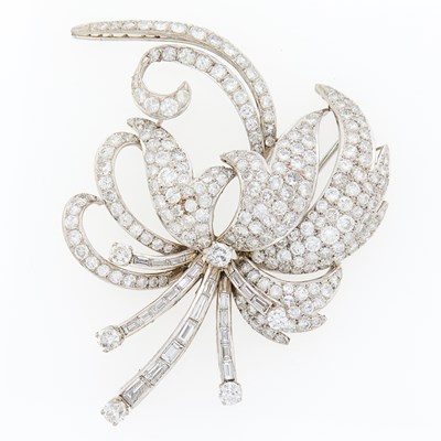 Lot 2197 - White Gold and Diamond Brooch