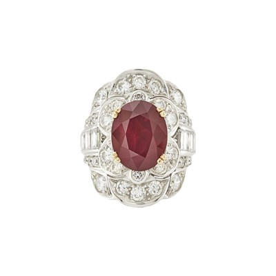 Lot 2245 - White Gold, Ruby and Diamond Ring