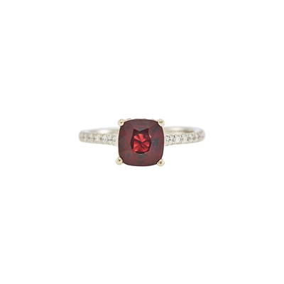 Lot 2200 - White Gold, Red Spinel and Diamond Ring