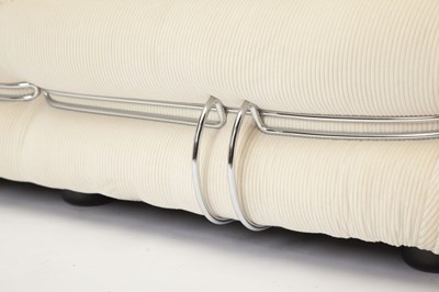 Lot 823 - Afra and Tobia Scarpa for Cassina Chromed Metal and Upholstered "Soriana" Sofa