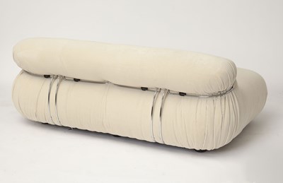 Lot 823 - Afra and Tobia Scarpa for Cassina Chromed Metal and Upholstered "Soriana" Sofa