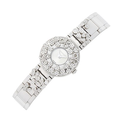 Lot 71 - Tiffany & Co. White Gold and Diamond 'Paper Flower' Wristwatch
