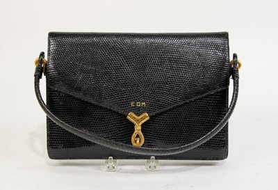 Lot 152 - Hermes Noir Lizard Handbag