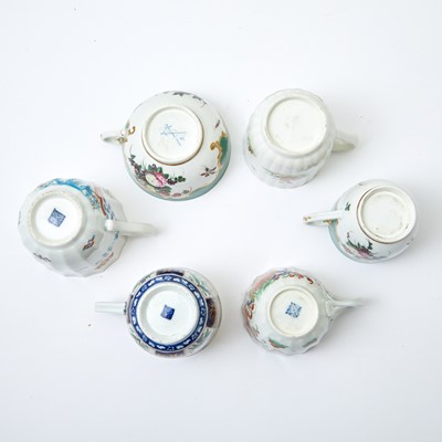 Lot 287 - Assembled Group of Six Worcester Porcelain Cups and Five Saucers