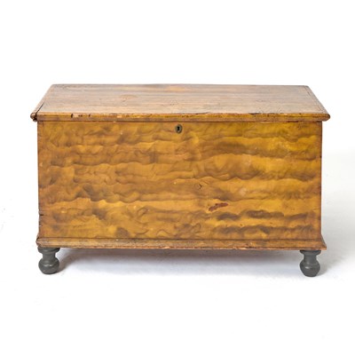 Lot 404 - Yellow Paint and Smoke Decorated Blanket Chest