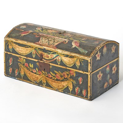 Lot 407 - Paint Decorated Storage Trunk