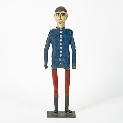 Lot 484 - Painted Articulated Figure of a Man