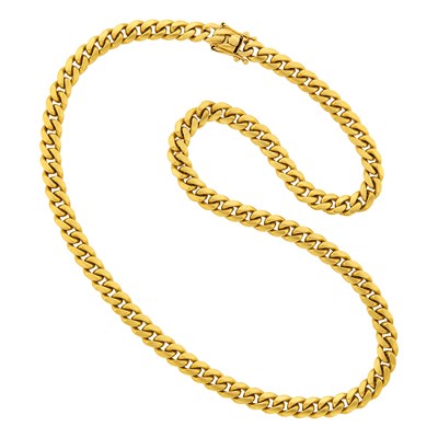 Lot 92 - Long Gold Curb Link Chain Necklace