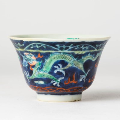 Lot 585 - A Chinese 'Doucai' Porcelain Teacup