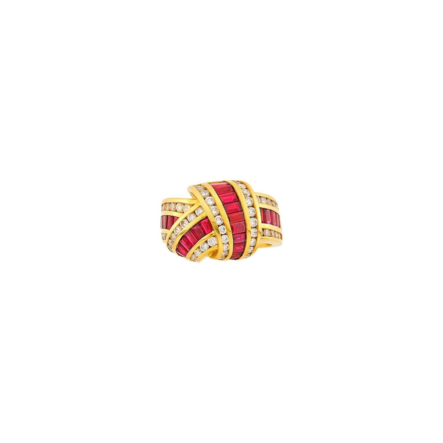 Lot 1190 - Charles Krypell Gold, Ruby and Diamond Ring