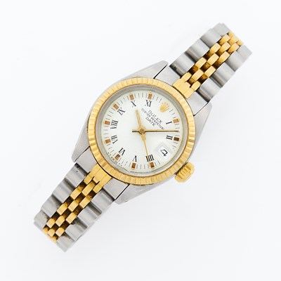 Lot 2067 - Rolex Lady's Stainless Steel and Gold Oyster Perpetual 'Date' Wristwatch