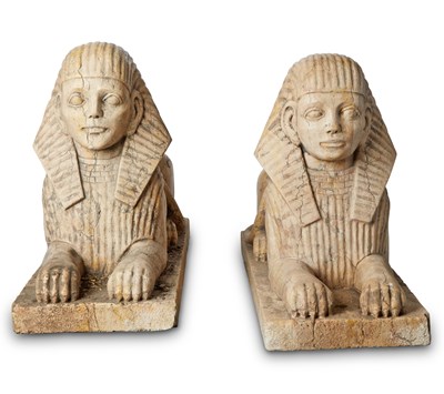 Lot 170 - Pair of Marble Sphinxes