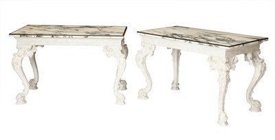 Lot 297 - Pair of George II Style White Painted Center Tables