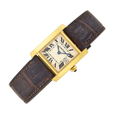Lot 1029 - Cartier Gold 'Tank Francaise' Wristwatch, Ref. 2466