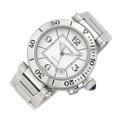 Lot 1052 - Cartier Stainless Steel 'Pasha Seatimer' Wristwatch, Ref. 2790