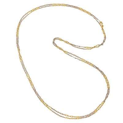 Lot 2081 - Long Gold and Platinum Chain Necklace, France