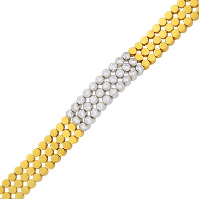 Lot 17 - Two-Color Gold and Diamond Bracelet