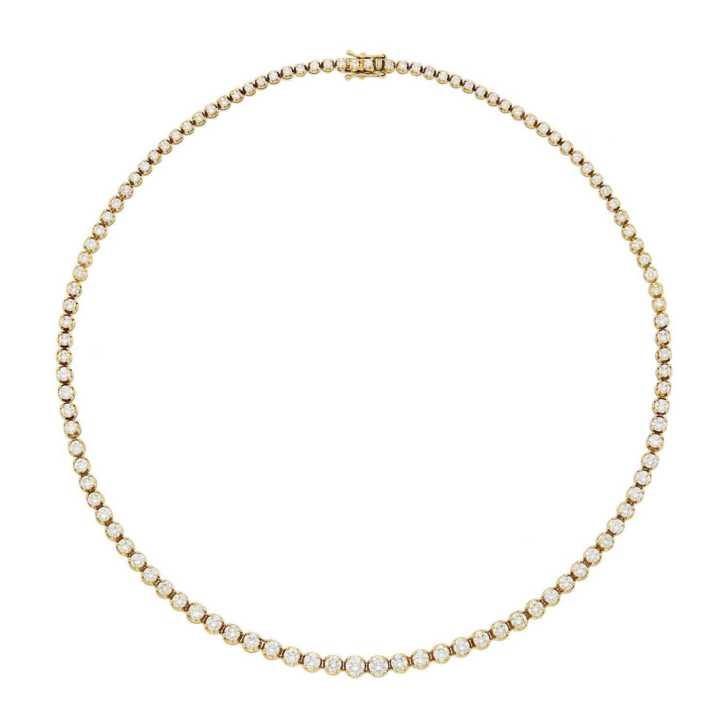 Lot 1131 - Gold and Diamond Necklace