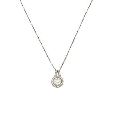 Lot 2186 - White Gold and Diamond Pendant with Chain Necklace