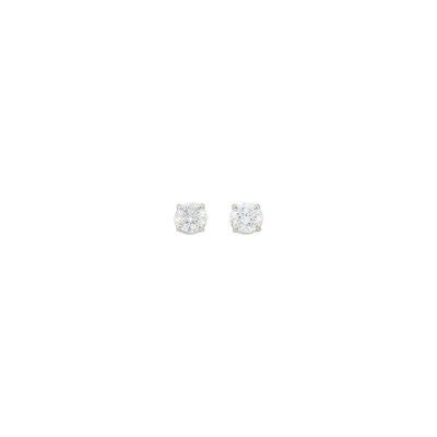 Lot 55 - Pair of Platinum and Diamond Stud Earrings